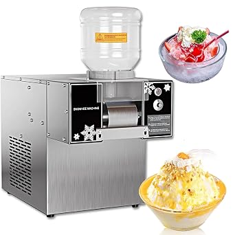 60kg/24h Commercial Snowflake Ice Maker, Electric Snow Ice Machine, 3S Fast Ice Dispensing, Adjustable Speed and Adjustable Ice Thickness, for Snowflake Ice, Milk Ice, Continuous Ice
