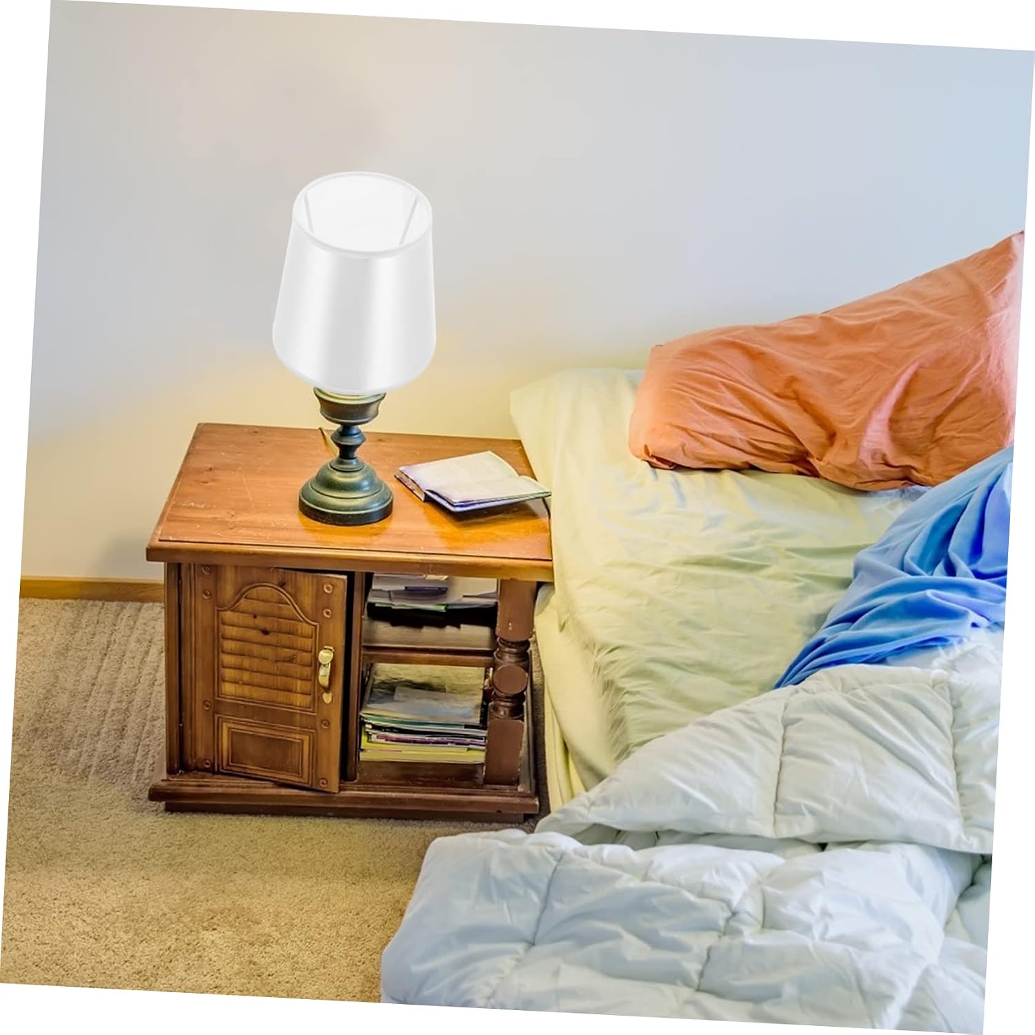 1pc Fashion Cloth Lamp Shade Cover for Decor Easy to Install Fabric Lampshade for Bedroom and Living Room Warm Atmosphere Drum Light Fixture Small