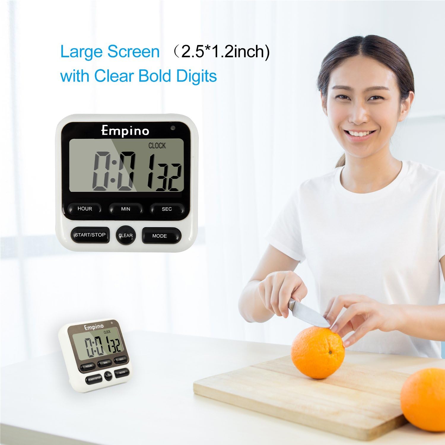 Digital Kitchen Timer 24-Hours Magnetic Countdown Cooking Timer Clock