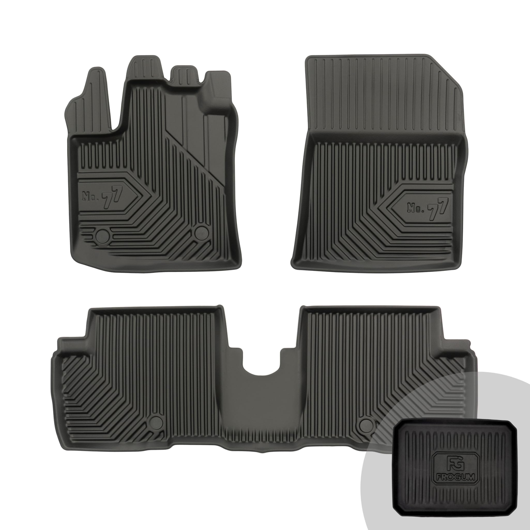 FROGUM No.77 Alfombrillas para Coche Alfombras para Dacia Lodgy Desde 2012 | Borde Alto | para Todo el año | Tamaño