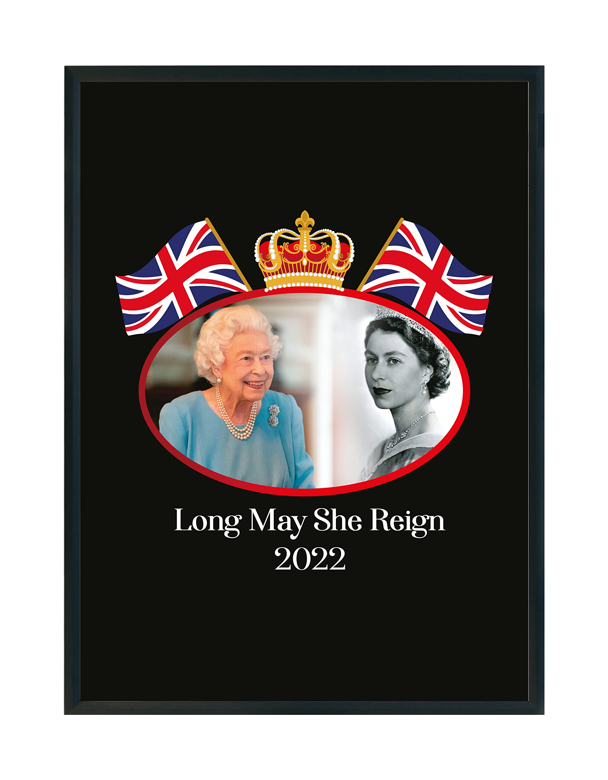 Hippowarehouse Long May She Reign Queen Elizabeth Jubilee Printed Poster Wall Art Design Classroom Room Gym Office Décor Frame not included