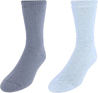 Dr. Scholl's Men's Ultimate Cozy Gripper Crew Slipper Socks (2 Pack) In