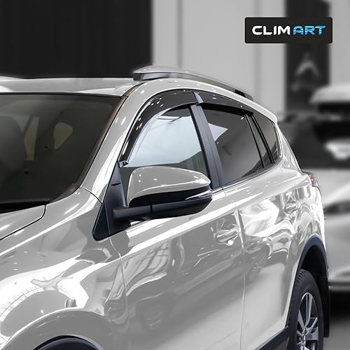 Miniatura 4 de CLIM ART Protectores de lluvia increíblemente duraderos para Toyota RAV4 2013-2018, deflectores de ventana con cinta original, deflector de