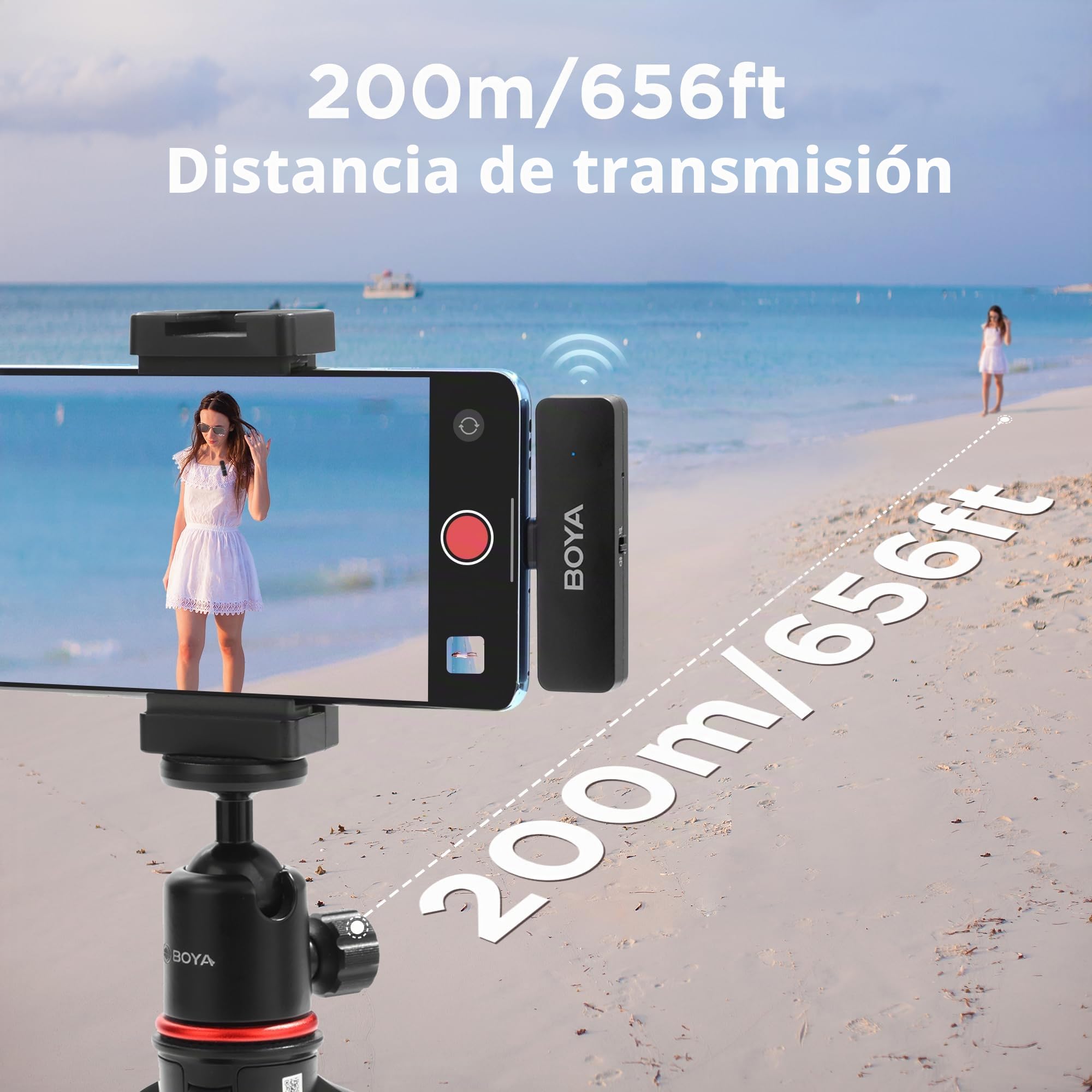 BOYA BY-V4D - Mini micrófono Lavalier inalámbrico para iPhone Smartphone, 4 micrófonos de solapa inalámbricos con clip para grabación de video, podcast, entrevista, transmisión, vlog, YouTube