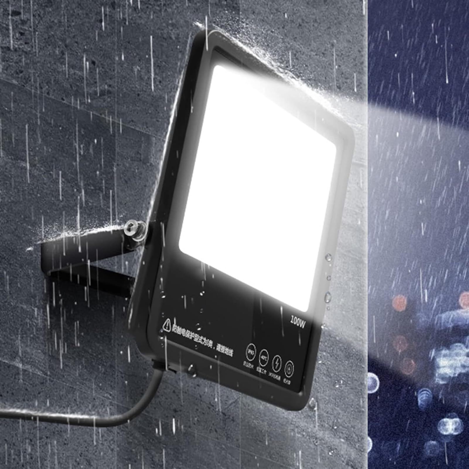 Lampy solarne zewnętrzne, Światło robocze LED IP65, zewnętrzne oświetlenie punktowe na ścianie, idealny wybór do garaży, patio, dachu(6500k,150W)