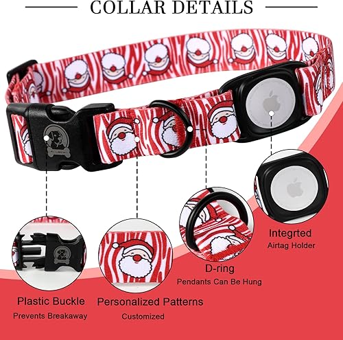 Miniatura 3 de Collar de otoño para perro con soporte para Airtag de Apple, hojas de arce naranja, collar de perro para perros pequeños, medianos y grandes