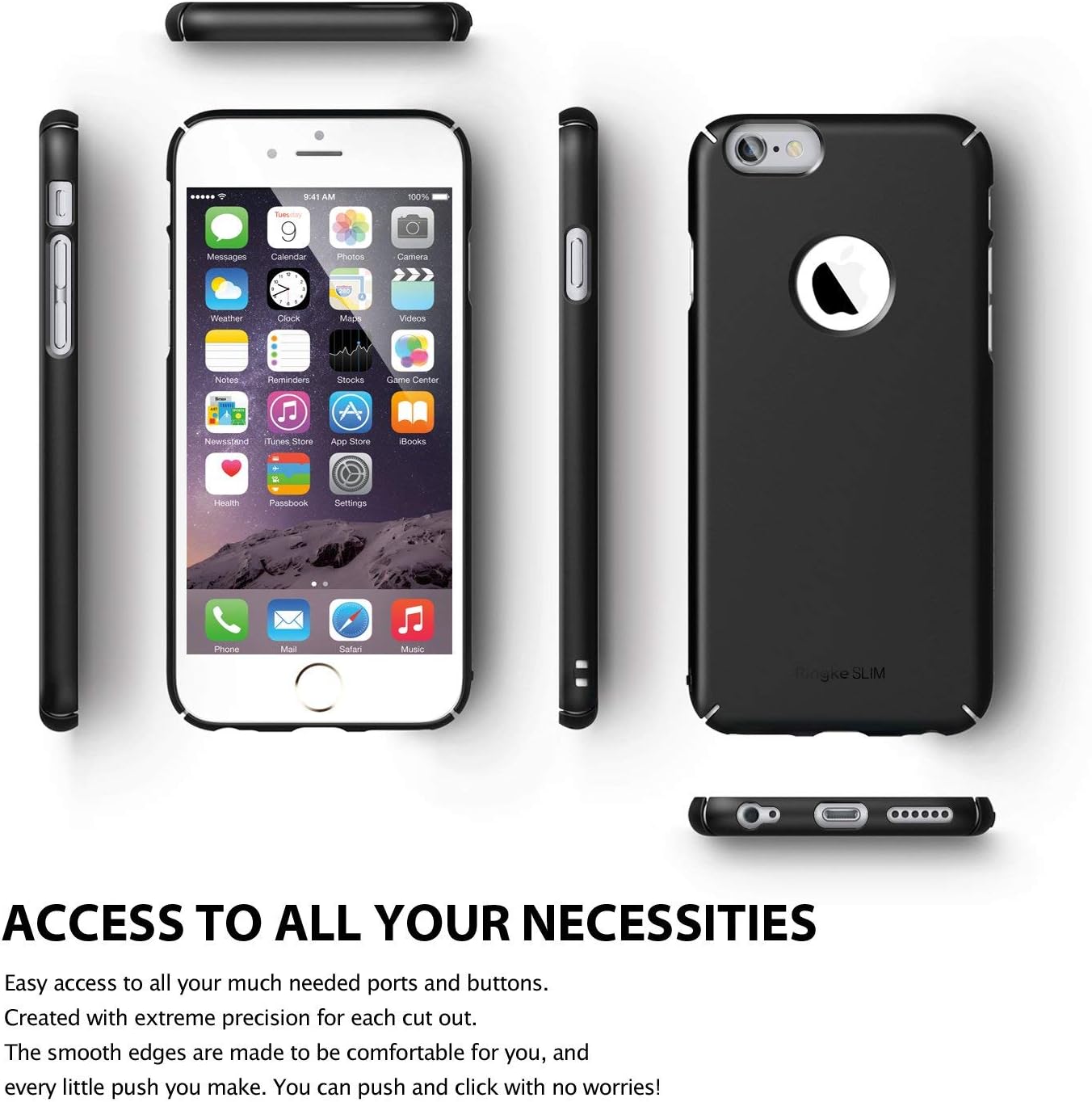 Ringke Slim Compatible with iPhone 6 Plus Case Full Coverage on All 4-Sides & Back Super Slim Lightweight All Around Protection Hard Case for iPhone 6 Plus - Clear