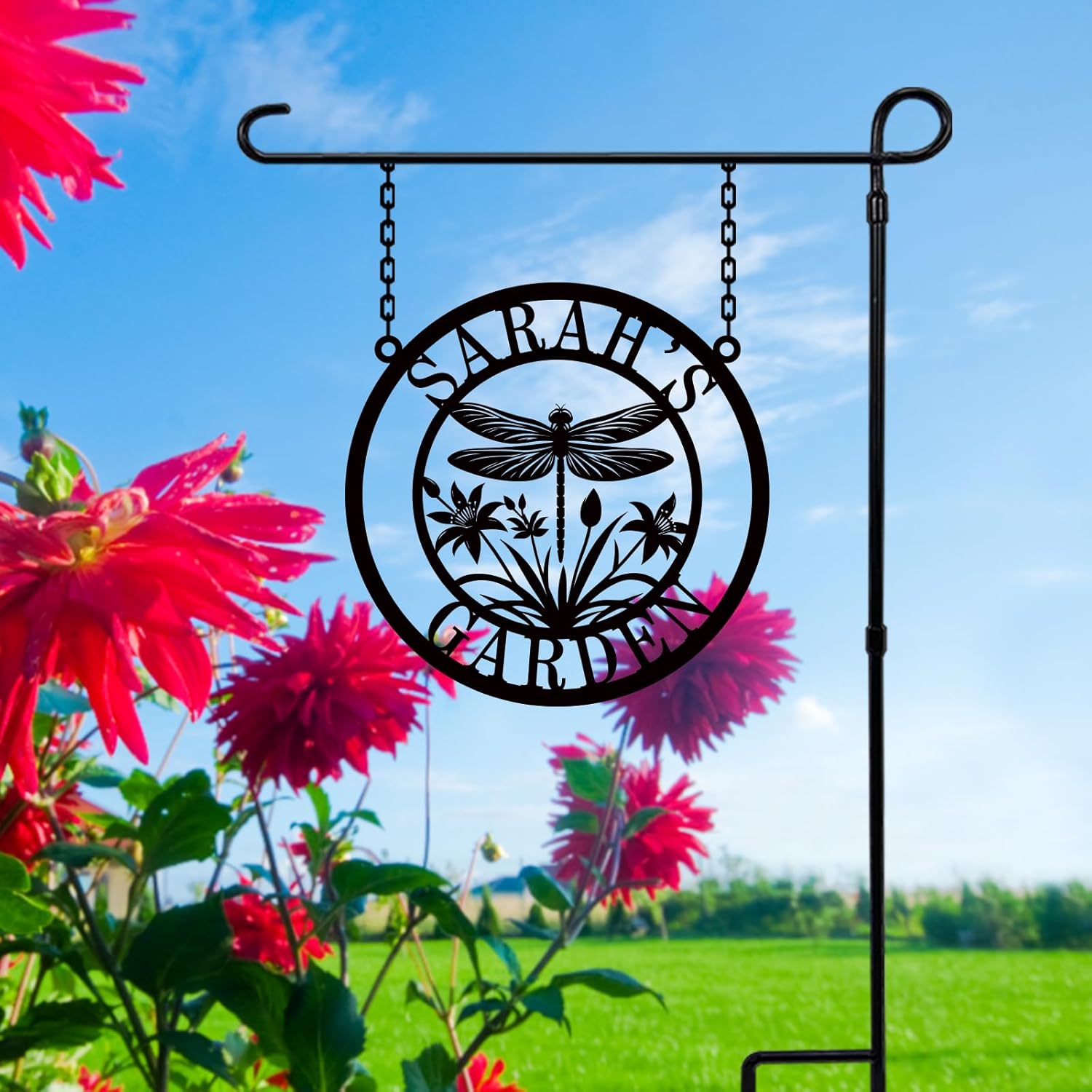 Custom Metal Garden Sign, Personalized Metal Home Garden Sign, Garden Name Signs for Outside grow with love Garden Signs,Grow with love Flowers Garden Yard signs,Gardening Gifts for women,Mother Day Grandma Sister Gifts (butterfly garden)