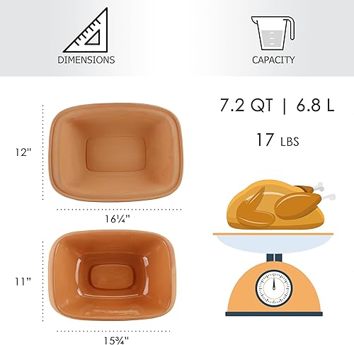 Miniatura 4 de Eurita - Asador de arcilla de 7.2 cuartos de galón, loza antiadherente, sin toxinas, cocina saludable en olla de arcilla, horno holandés de cocina