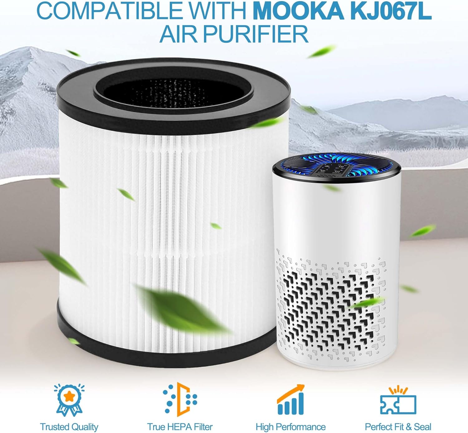 KJ067L Replacement Filter for MOOKA KJ067L Air Purifier, 3-in-1 High-Efficiency Filtration with True Filter, Activated Carbon and Pre-filter, 2 Pack - Image 2