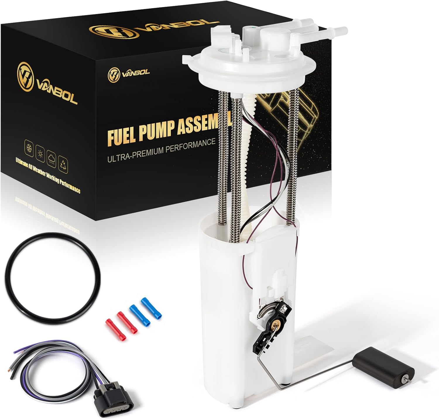 Electric Fuel Pump Assembly Compatible with 1997-2002 Chevy Express 1500 2500 3500 GMC Savana 1500 2500 3500 V8 4.3L 5.0L 5.7L 6.5L 7.4L 8.1L Replace E3966M VANBOL0120 with Sending Unit O-ring