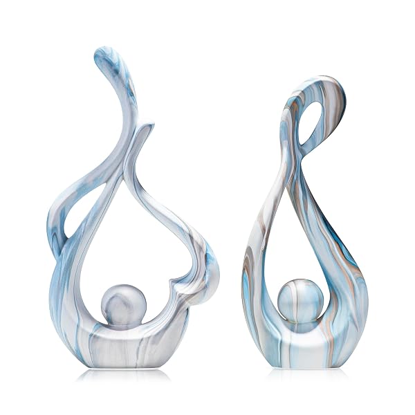 Blue Marble Abstract Sculpture Set