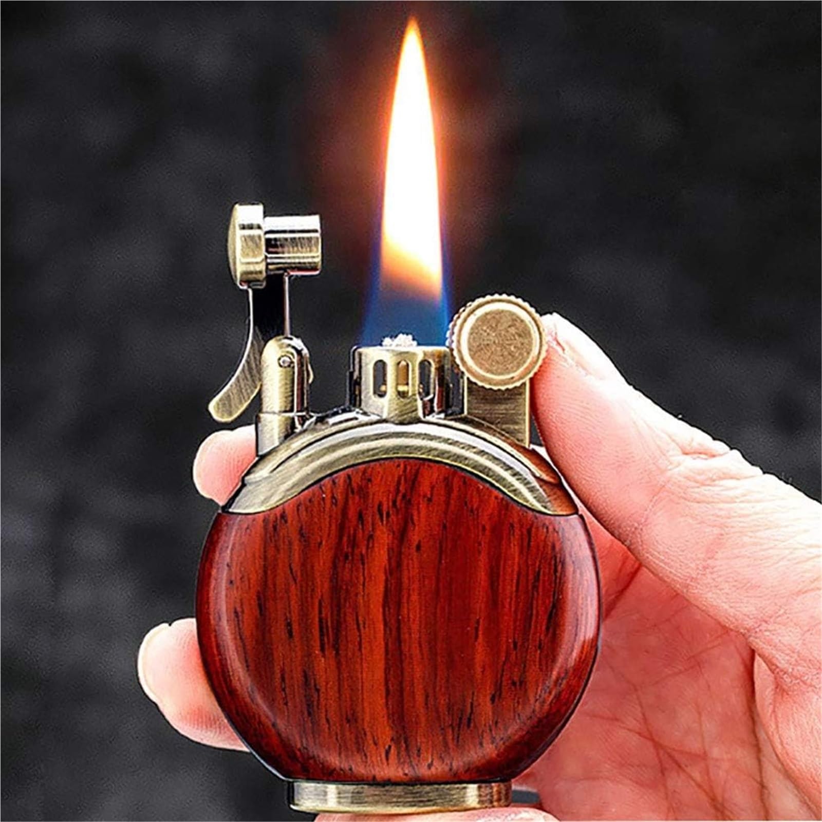 Encendedor de queroseno recargable con rueda de molienda para uso al aire libre
