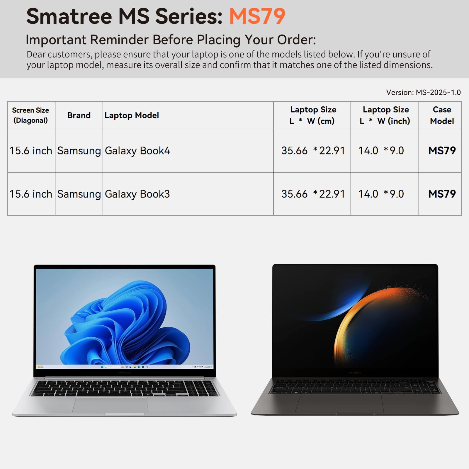 Smatree MS79 Funda Protectora rígida de EVA con Soporte Compatible para 15,6 Pulgadas Samsung Galaxy Book4/Galaxy Book3 Maletín para portátil