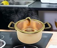 Vista 5 de Kkekos Ollas y sartenes de cobre puro, juego de utensilios de cocina de cobre martillado con wok (mini olla de 7.1 in)