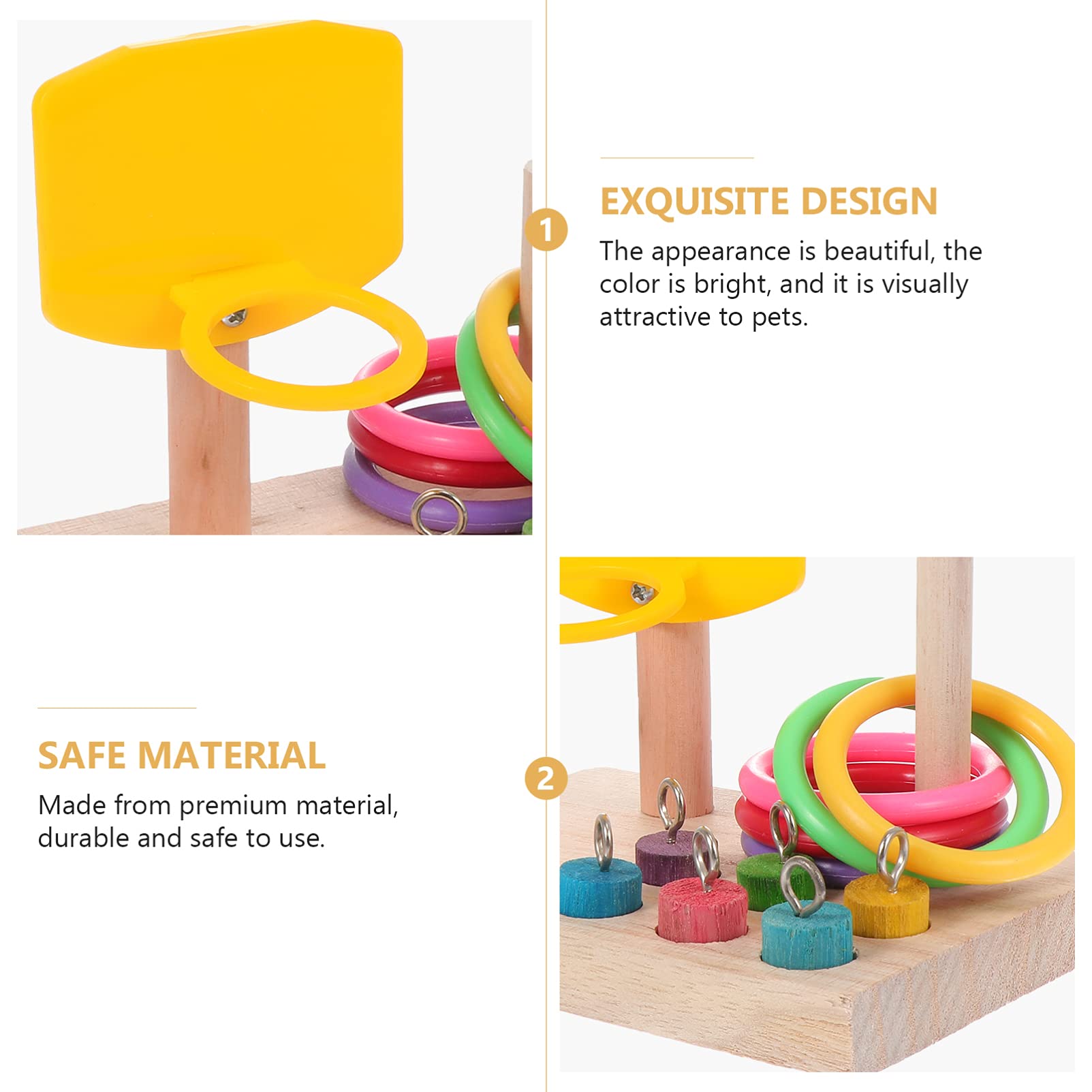VANZACK 3juegos Juguete De Baloncesto para Perros y Pájaros Accesorio Interactivo De Entrenamiento para Periquitos y Loros Juguete De Entretenimiento Aros De Color y Material Resistente