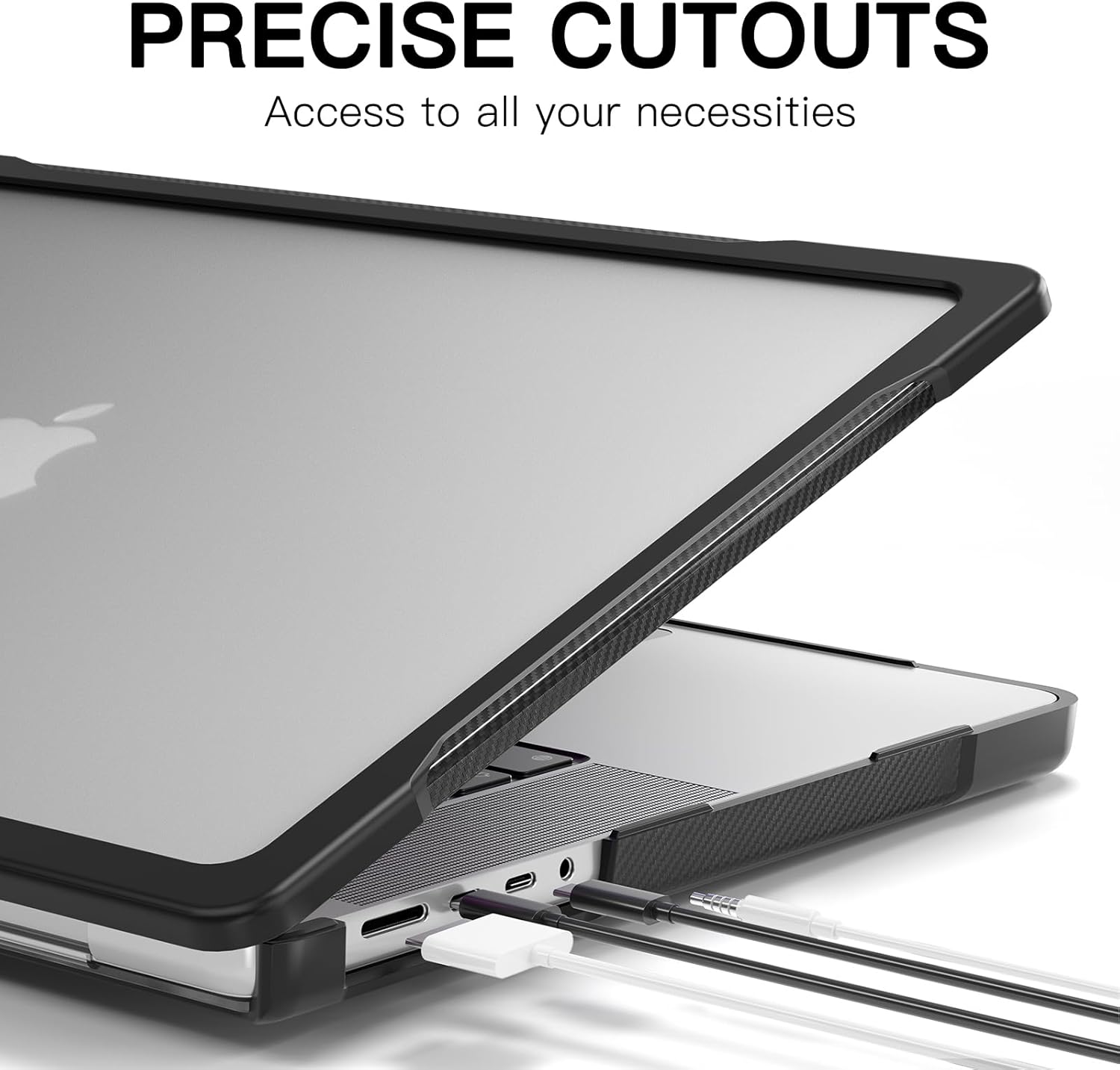 Teryeefi [Durable] & [Heavy Duty] [Shockproof] Case with Keyboard Cover for M4 M3 M2 M1 MacBook Pro 14 inch 2025 2024 2023 2021 Release Model A3112 A3185 A3401 A2918 A2992 A2779 A2442, Clear