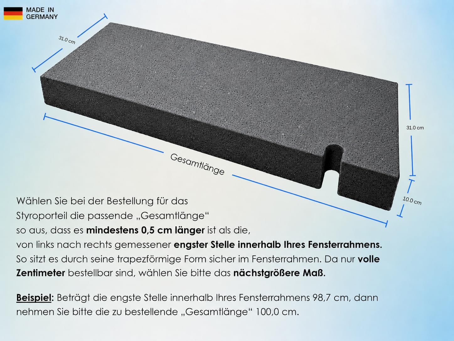 Fensterabdichtung 30-249 cm für mobile Split-Klimaanlage kompatibel mit Midea PortaSplit, Climia, Evolar, Eurom, Trotec, Remko
