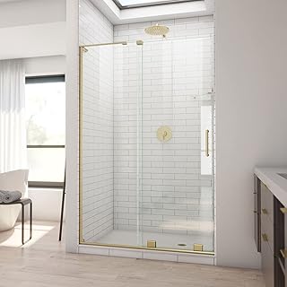 Mirage-X 44-48 inch W x 71 inch H Frameless Sliding Shower Door in Brushed Gold