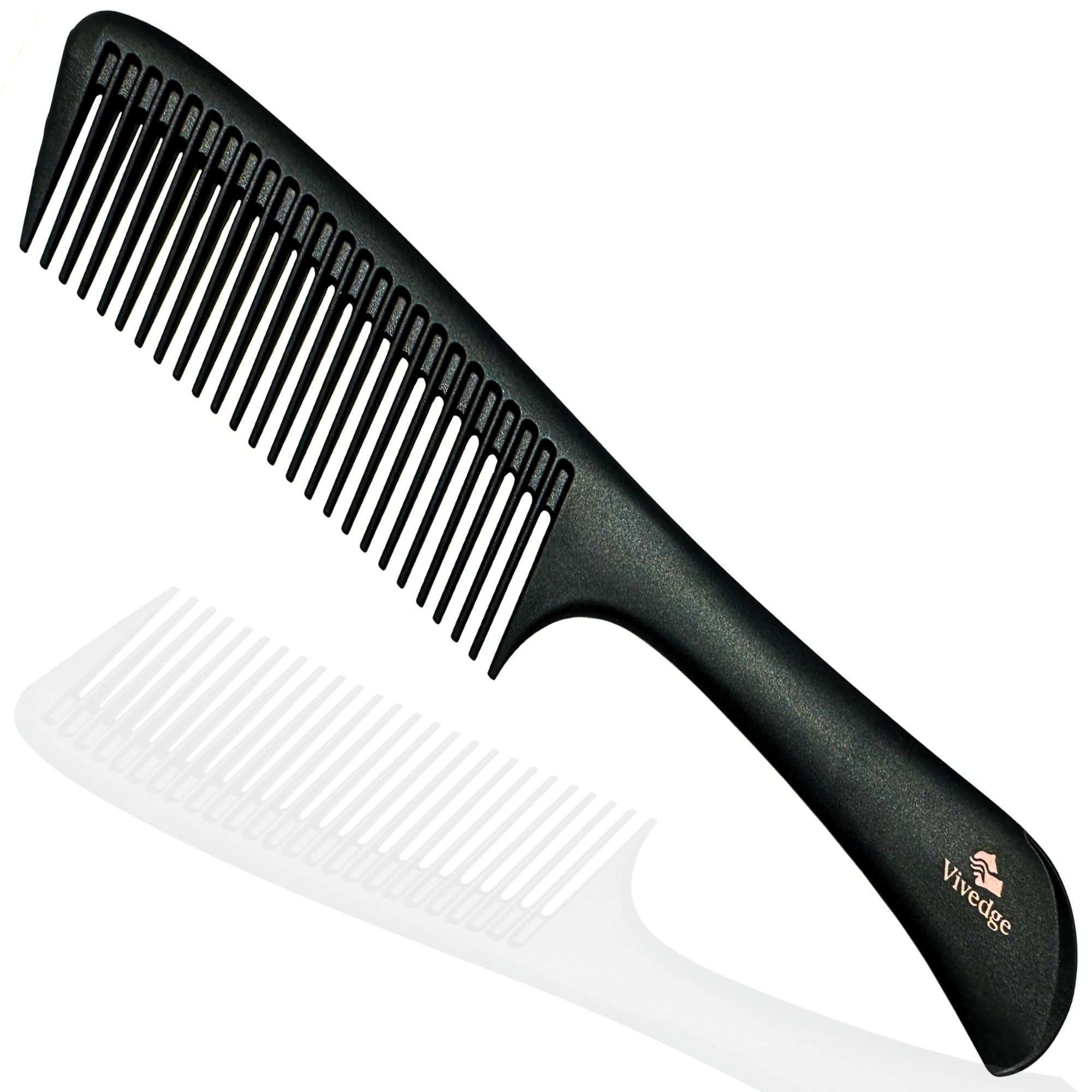 Peigne démêlant les dents fines en carbone | Démêlant anti-statique sans frisottis pour le coiffage