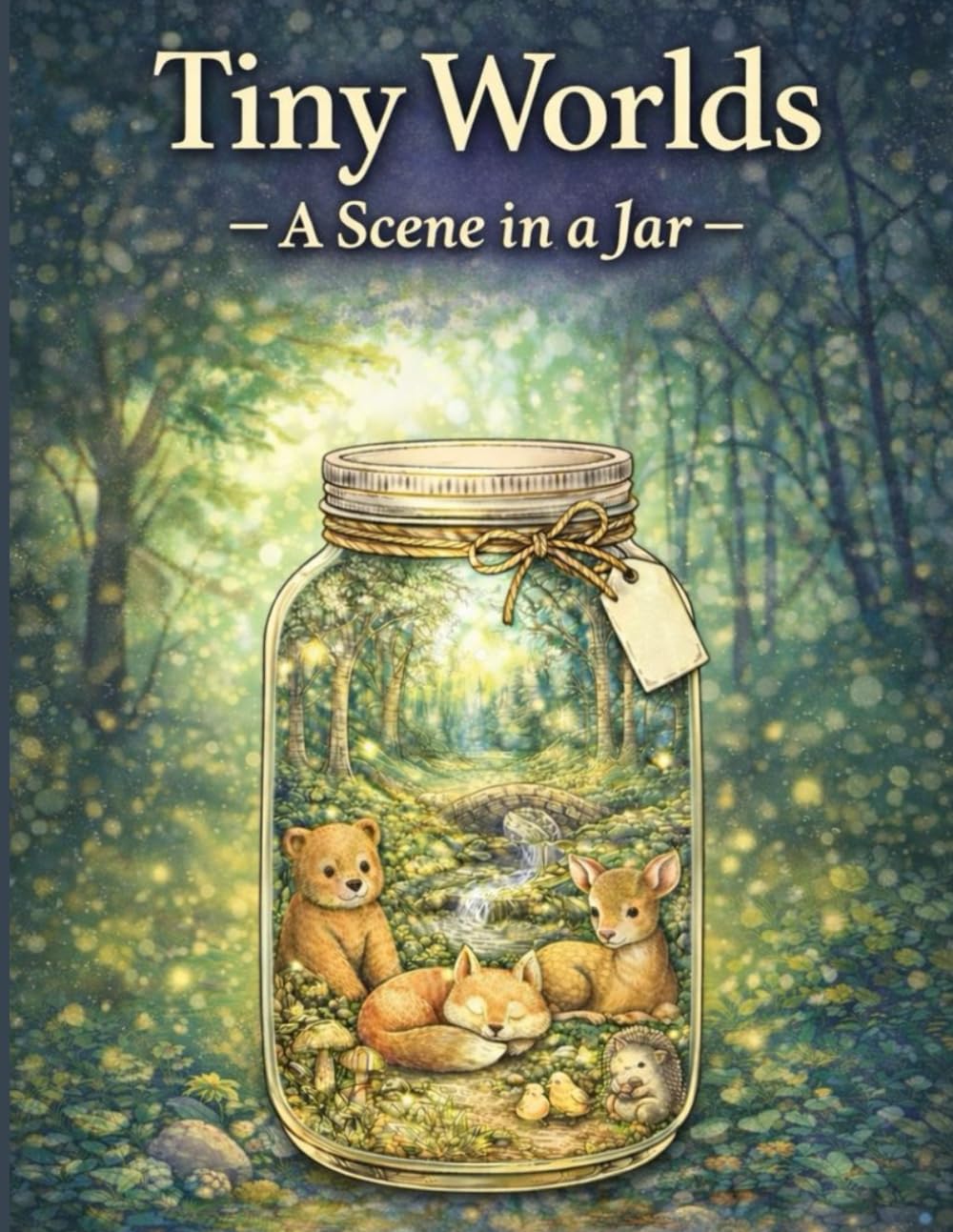 Tiny Worlds: A Scene in a Jar Coloring Book