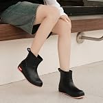 Bottes imperméables pour les femmes et les hommes, Bottes de pluie en caoutchouc anti-dérapante pour les dames avec semelles intérieures confortables, garder Chaussure chaude pour la pêche Jardinage Travail, Chaussures de bateau de cheville confort pour les femme