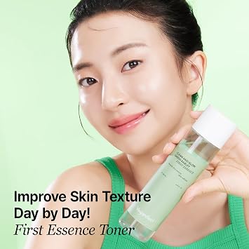 VEGANIFECT Green Barley First Essence, Deep Hydration & Smooth Skin Texture with AHA and Rice, Gently Removes Sebum, Low-Irritation Vegan Korean Skincare for Glowing Skin, 200ml / 6.76 fl oz