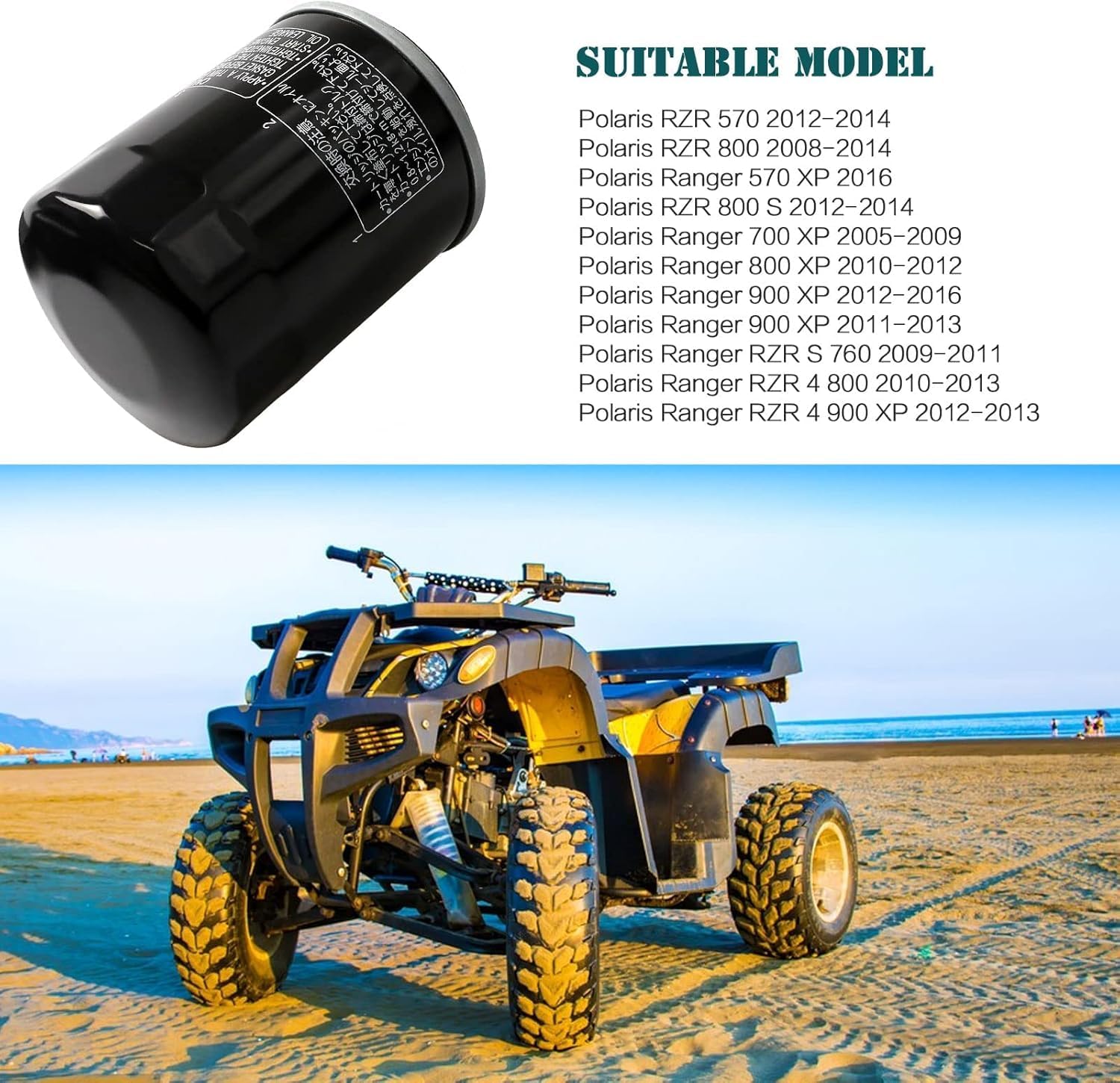 4 PCS Oil Filter 2540086 2540122 for Polaris Ranger 700-900, RZR 800-900, Sportsman 600-800, General 1000