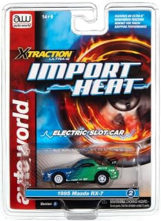 Auto World Xtraction Import Heat 1995 Mazda RX-7 (Blue/Green) HO Scale Slot Car