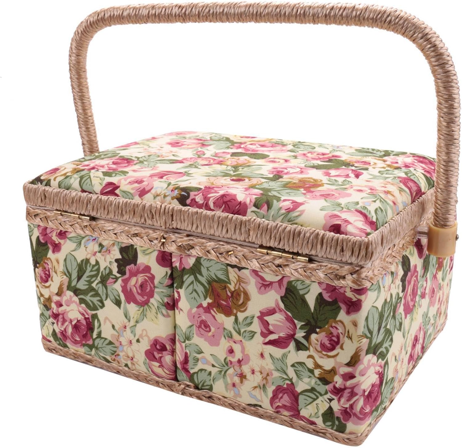 Hlsicnalm(ヘルシンキ) 2X 特大のミシンバスケット、ヴィンテージのミシンバスケット、針、糸、巻尺、およびその他のミシン用