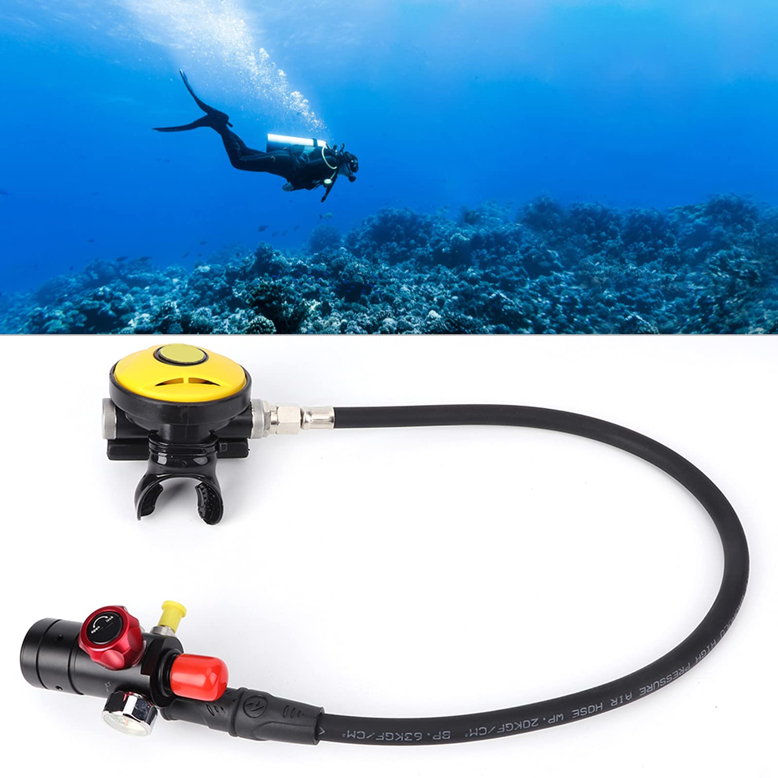 Válvula de Respiración para Buceo, Válvula de Aire para Buceo de Aleación de Aluminio, Función de Respiración de Presión Constante para Bucear bajo el Agua