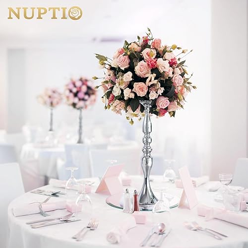Miniatura 2 de Nuptio Jarrones para centros de mesa de oro jarrones de mesa de boda para mesas versátiles arreglos de flores de metal para bodas, fiestas y cenas,
