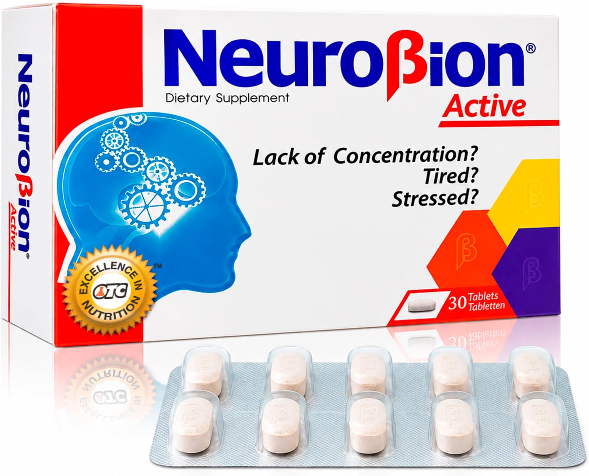 Neurobion Active 30 Tablets Multivitamin L-Glutamic Acid Dietary Supplements, 1 Count (Pack of 1)