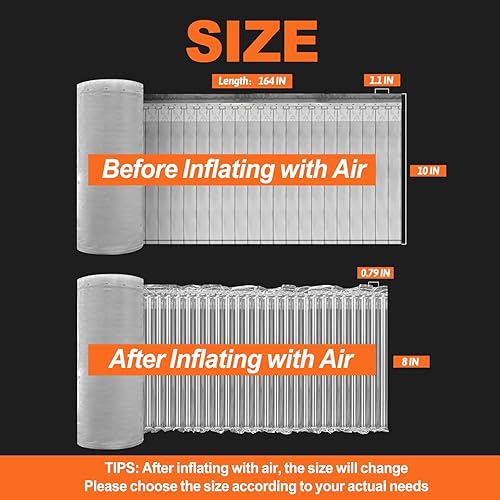 Miniatura 6 de YUANSHAO Rollo de burbujas inflable, 14 pulgadas x 164 pies, almohada inflable de aire para embalaje de envíos en movimiento, bolsa de burbujas