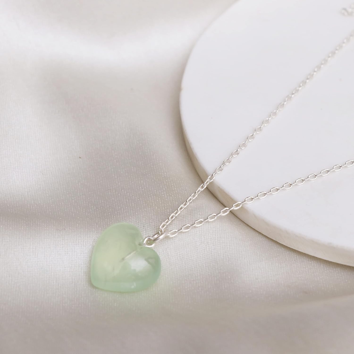 Heart Necklace for Women, Gemstone Pendant Necklace, Heart Shape Pendant, Healing Crystal Necklace, Lightweight Wear, 925 Silver 16+2" Adjustable Chain, Valentine's Gift for Her - Image 6