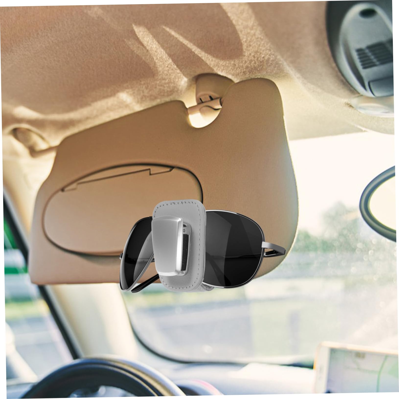 Gatuida 3pezzi Porta Occhiali Per Auto Supporto Pratico Per Occhiali Da Sole e Ticket Nero Facile Installazione e Protezione Ottimale e Documenti