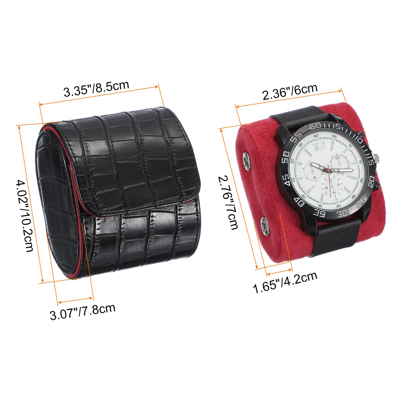 Étui de voyage à roulettes pour montres, étui portable en cuir à un compartiment pour montres, pour hommes et femmes, organisateur de rangement avec coussin amovible, idéal pour les voyages et la pr