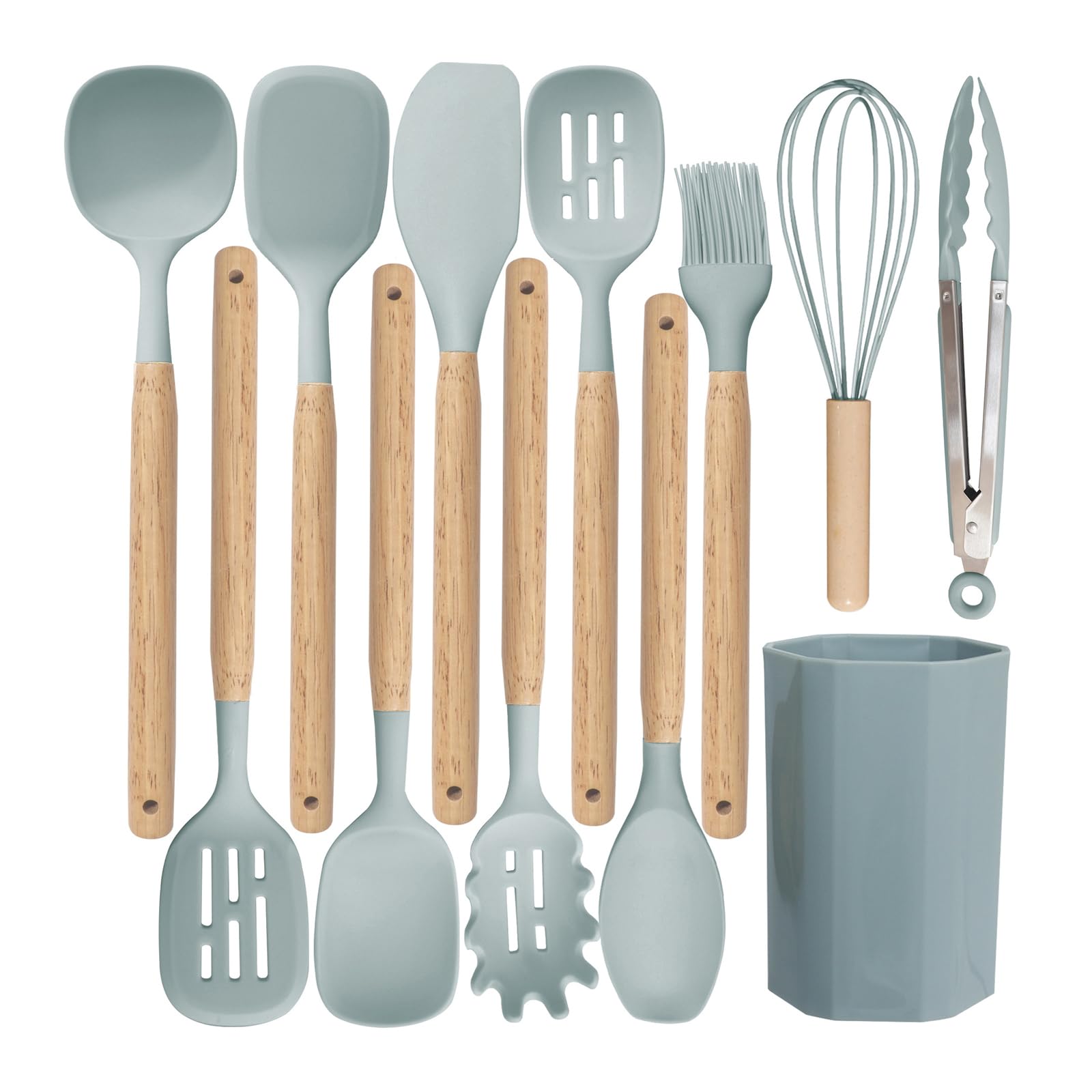 LUCKGONI Premium Silicone Spatula Set For Nonstick Cookware Scratch Designs Unseamed Construction Easy Kitchen Utensils