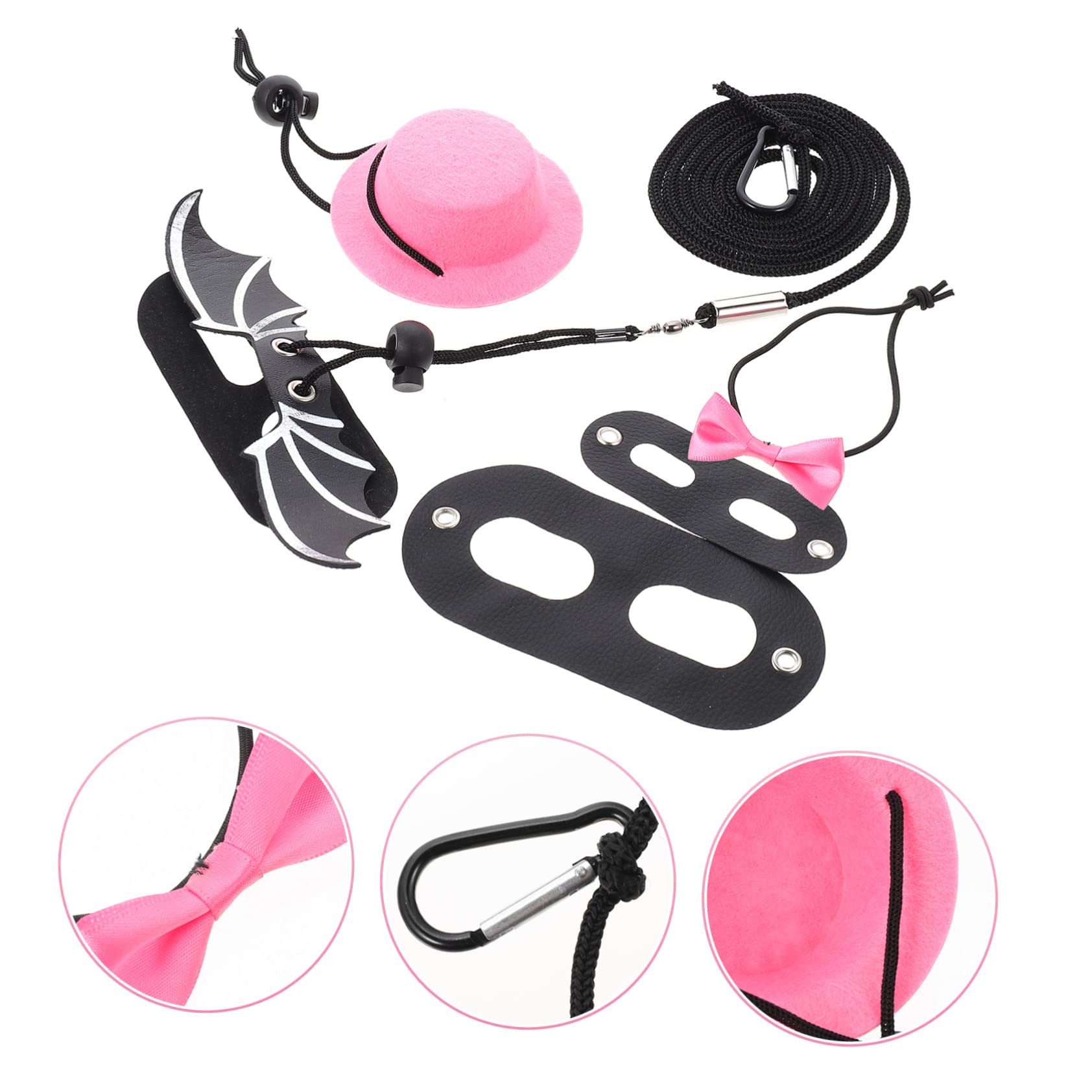Beaupretty 5juegos Correa y Arnés Ajustable para Reptiles Gorra y Pajarita Kit Completo para Caminar Lagartos Al Aire Diseño Creativo para Mascotas