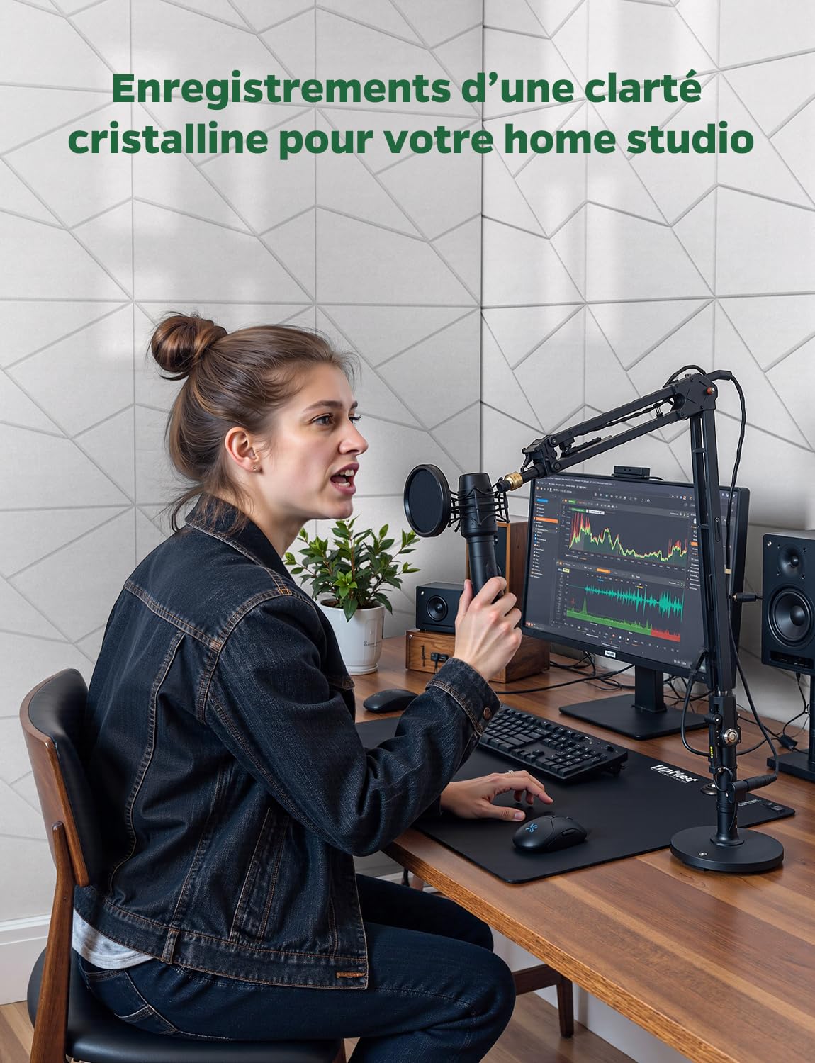 Panneau Acoustique Autocollante, Pack de 18, Design à Lignes et Découpables Plaque Acoustic Murale pour Mural, Plafond et Porte, Panneaux Acoustiques pour Studio, Chambre (Blanc, 30 x 30 x 0.9 cm)