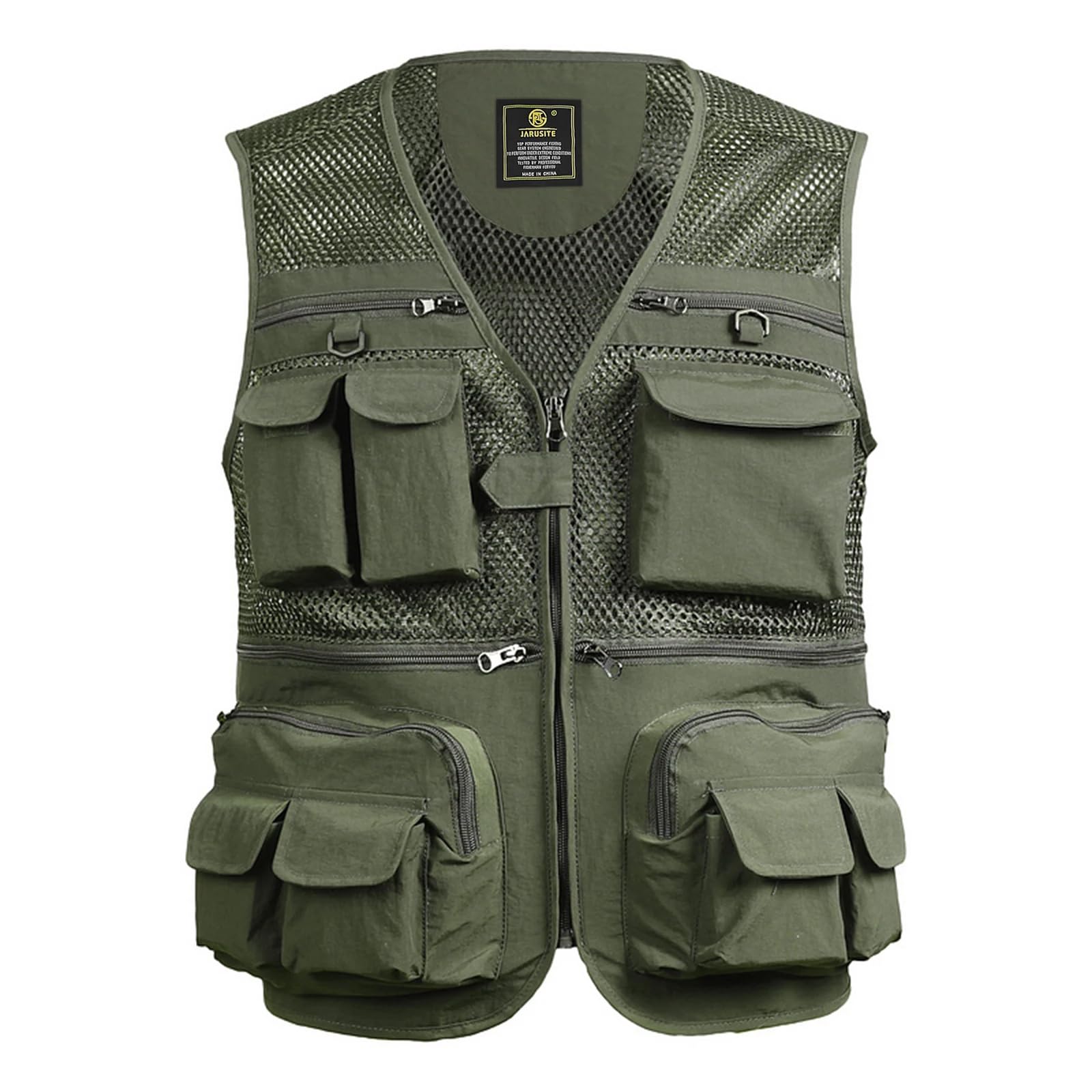 Gilet da Pesca da Uomo Gilet da Pesca Traspirante da Viaggio in Rete con Tasche con Cerniera Gilet da Lavoro Estivo per attività all'aperto