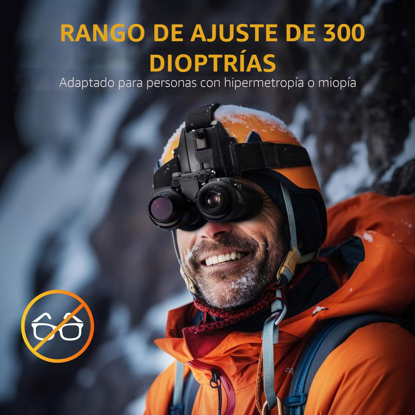 NV8300 4K Lentes de visión Nocturna con Efecto de visión 3D, Binoculares de visión Nocturna Recargables táctica Militar, Zoom Digital 8X, Infrarrojos de 7 Niveles, Montado en Casco