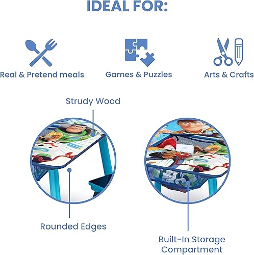 Miniatura 5 de Delta Children Juego de mesa y silla para niños con almacenamiento (2 sillas incluidas), ideal para artes y manualidades, merienda, educación en