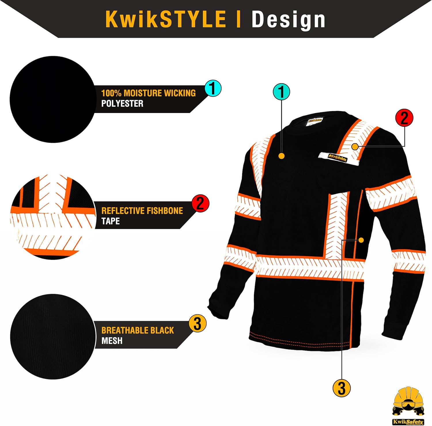 KwikSafety - Charlotte, NC - Black Renaissance Man Safety Shirt [Reflective Fishbone Tape] ANSI Class Unrated - Image 2