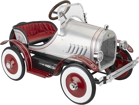 Blue Diamond Classics Model A Roadster Pedal Car, Silver/Red