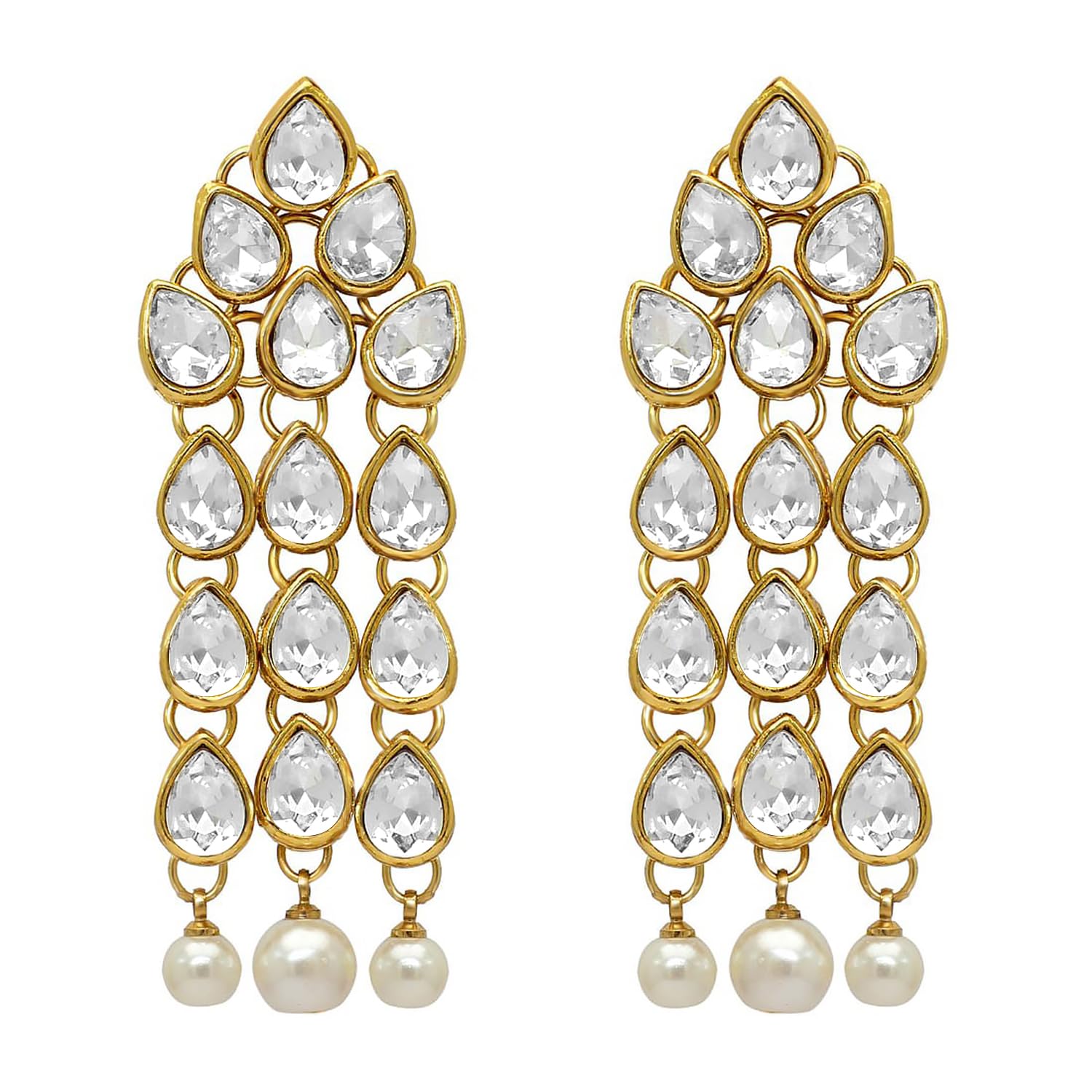 Peora Gold Plated Studded Drop Dangler Earring for Women Traditional Ethnic Jewellery (B08ZS4YMLN) Amazon Price History, Amazon Price Tracker