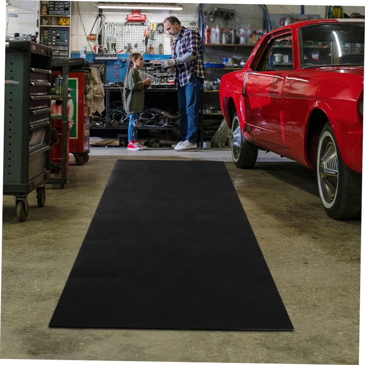 GALPADA Ölauffangmatte für Garage und Werkstatt aus Saugfähigem Faserstoff Wiederverwendbare Ölwechselmatte zum Schutz von Boden und Fahrzeug bei Autoreparaturen