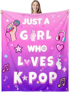 AMBREGRISSUN Kpop Blanket Gifts for Women Girl, Kpop Merch, Korean Drama Gifts for Women Friends, Korean Pop Stuff for Teen Girl, K Drama Stuff, Christmas Blanket Korean K Pop Lovers Throw 50x40in