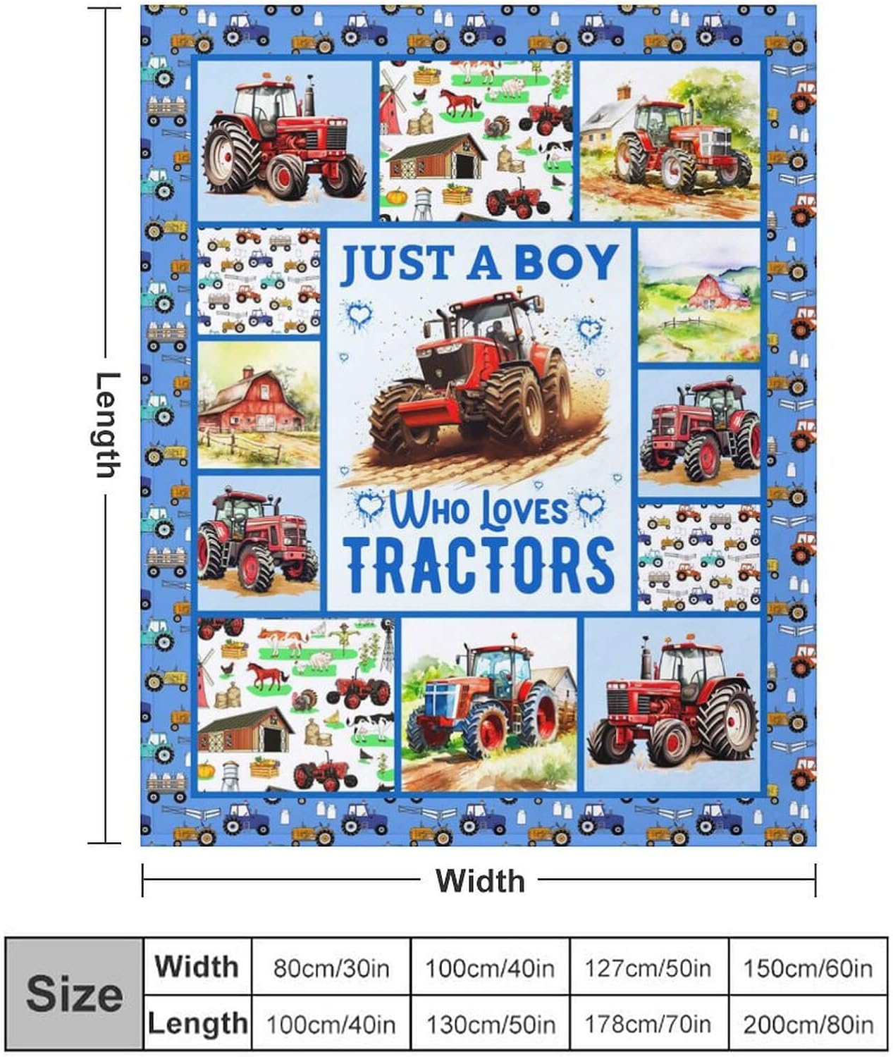 Tractor Throw Blanket - Soft Flannel Blankets for Teens Adults Women Men Tractor Lovers - Warm Throw Blankets for All Season Lap, Chair, Sofa - 70"x50" - Image 3