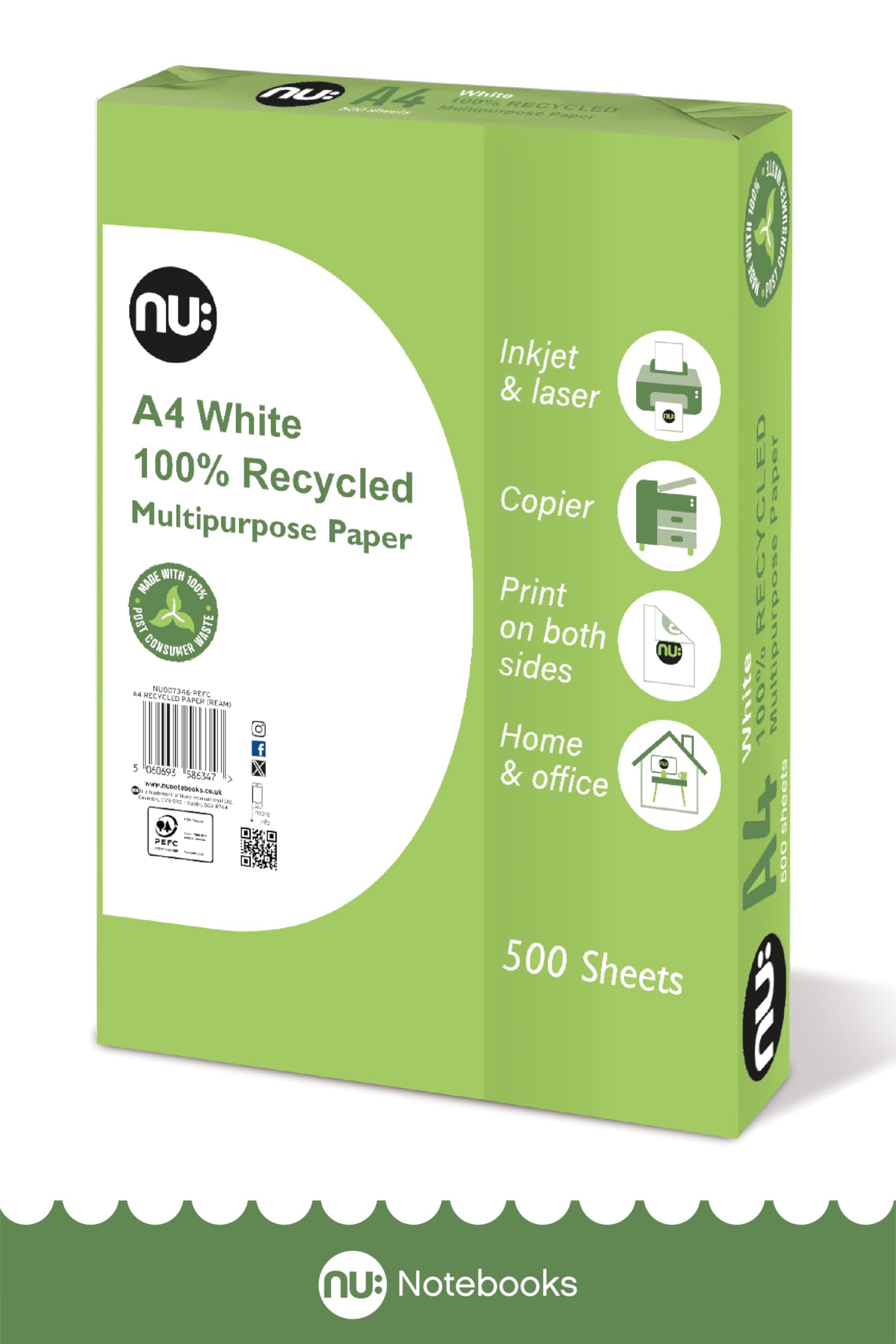 nu: A4 Recycled Multipurpose Paper, white - Image 2